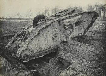 Foto van Britse tank, 1918